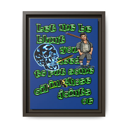 og - framed canvas art (dark blue)