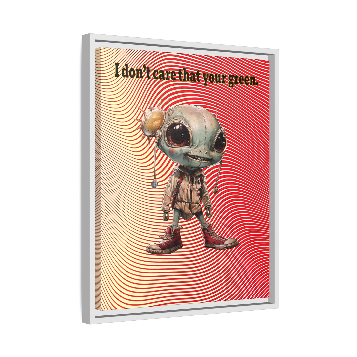 I don't care that your green - framed canvas art (yellow-orange wave)