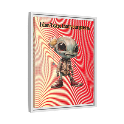 I don't care that your green - framed canvas art (yellow-orange wave)