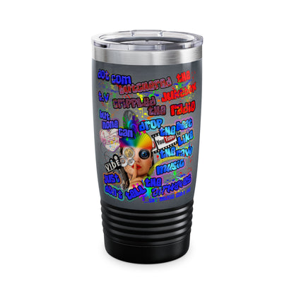 drop the beat - Ringneck Tumbler, 20oz  (grey-light grey)