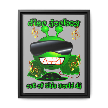 disc jockey - framed canvas art (light grey)