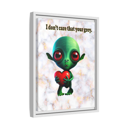 I don't care that your grey - framed canvas art (white marble)