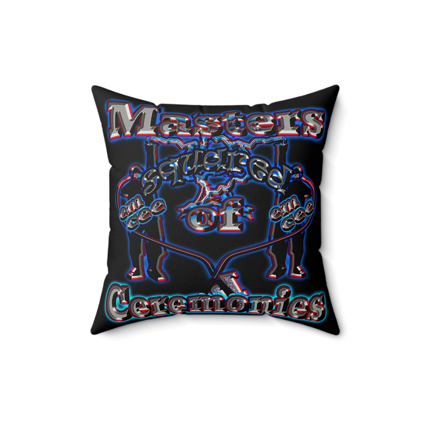 em cee squared - Faux Suede Square Pillow - (black)