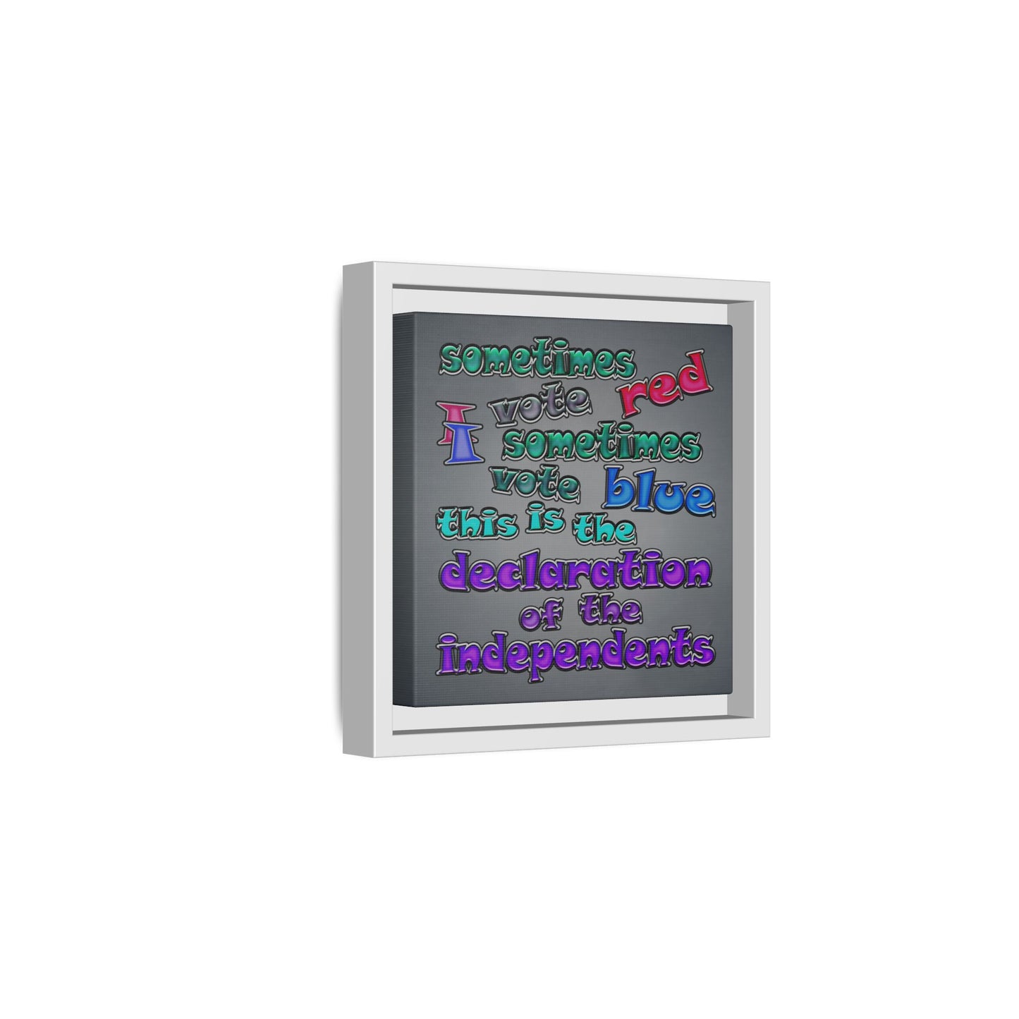 declaration of the independents - framed canvas art (grey-light grey)