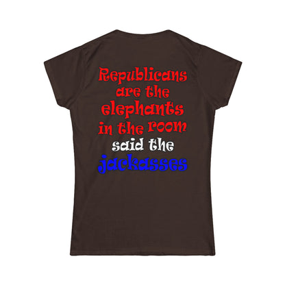 donkeys and elephants - Women's Softstyle Tee