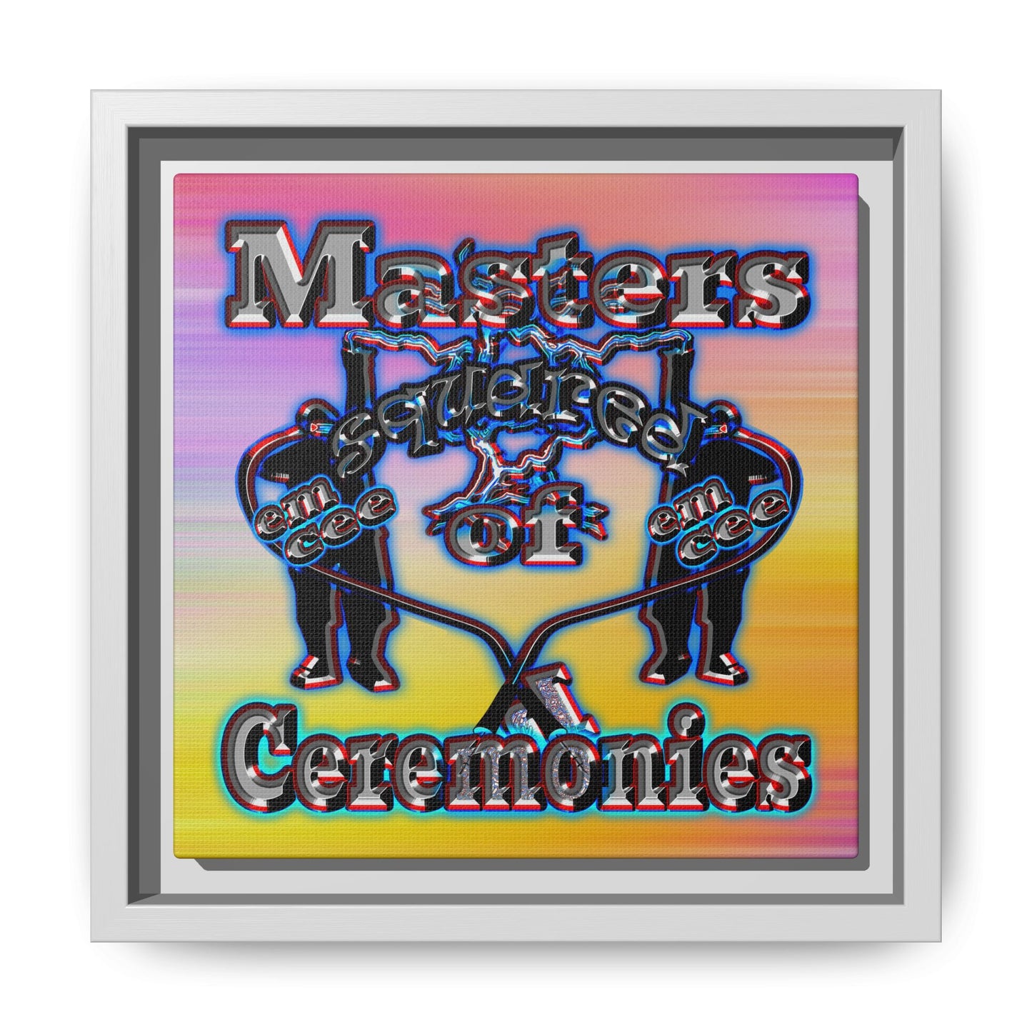 em cee squared - framed canvas art (color blur)