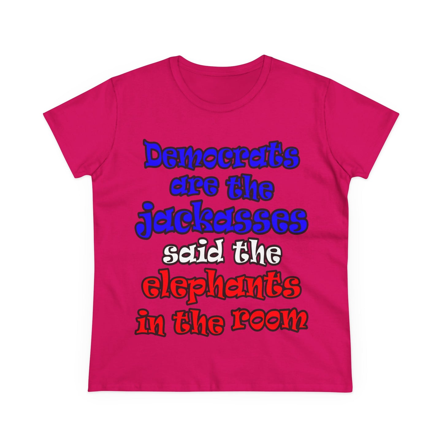 donkeys and elephants - Women's Midweight Cotton Tee