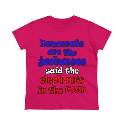 donkeys and elephants - Women's Midweight Cotton Tee