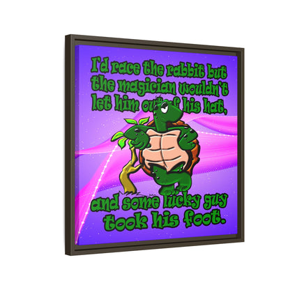 turtle race - framed canvas art (purple-pink wave)