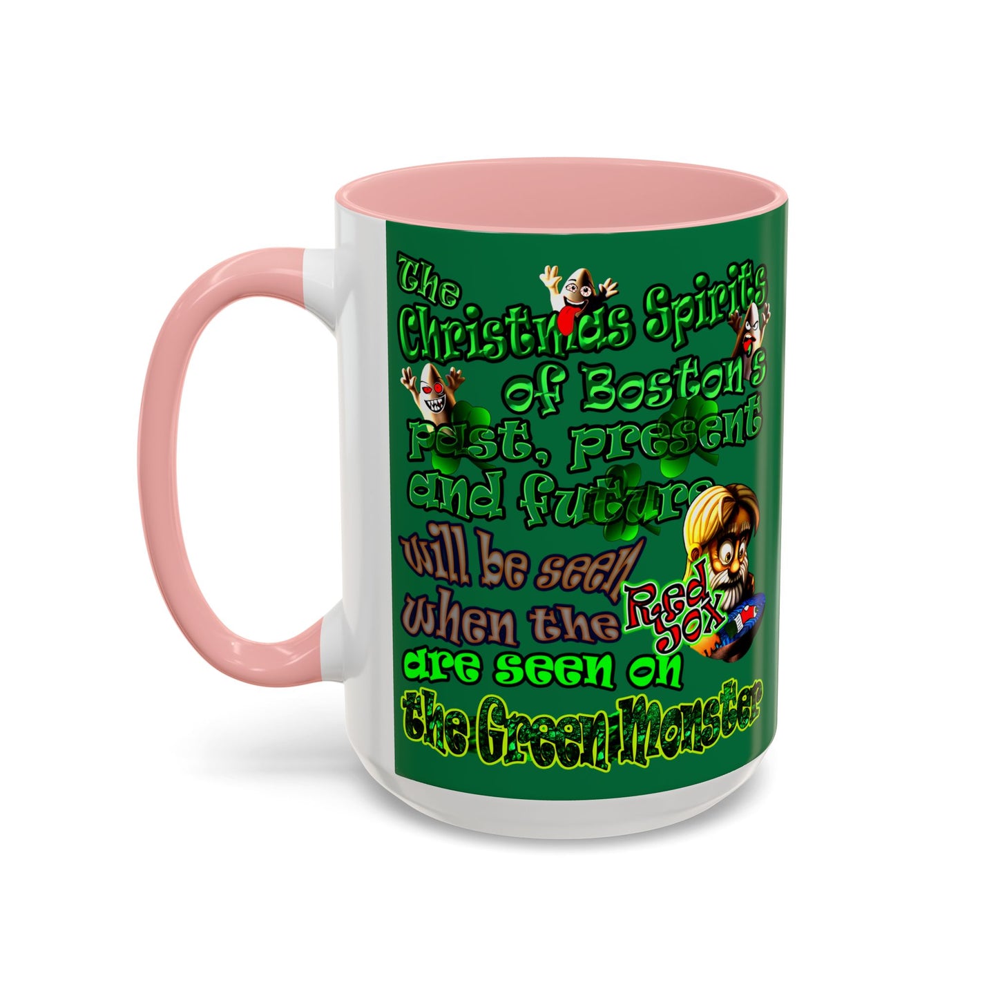 christmas spirits of boston - Accent Mug (dark green)