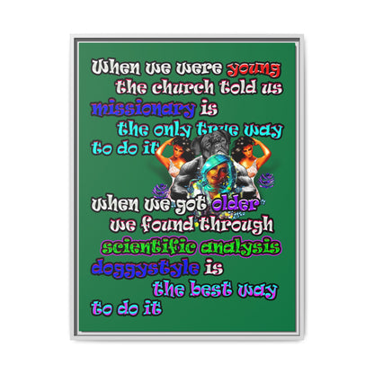 doggystyle - framed canvas art (dark green)