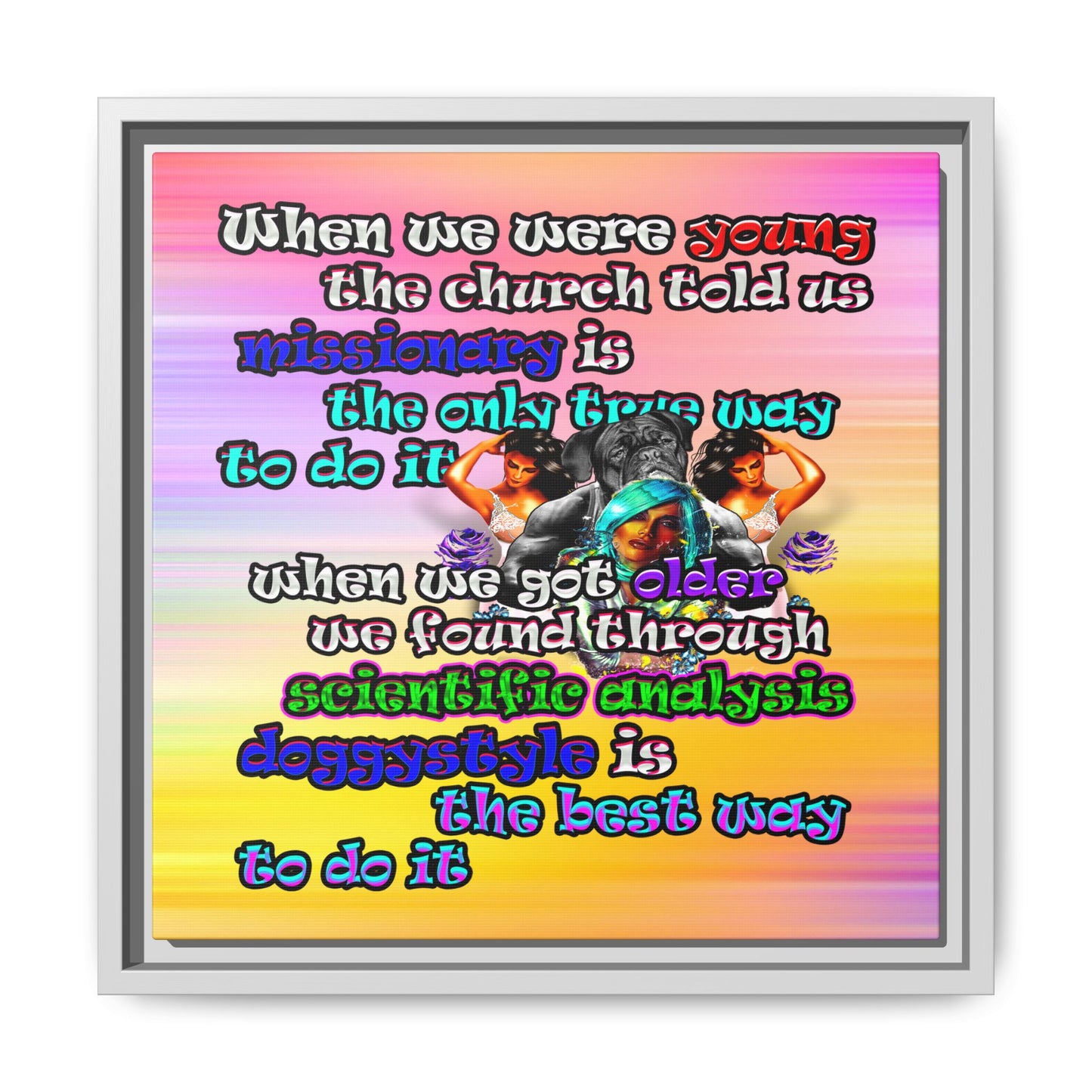 doggystyle - framed canvas art (color blur)