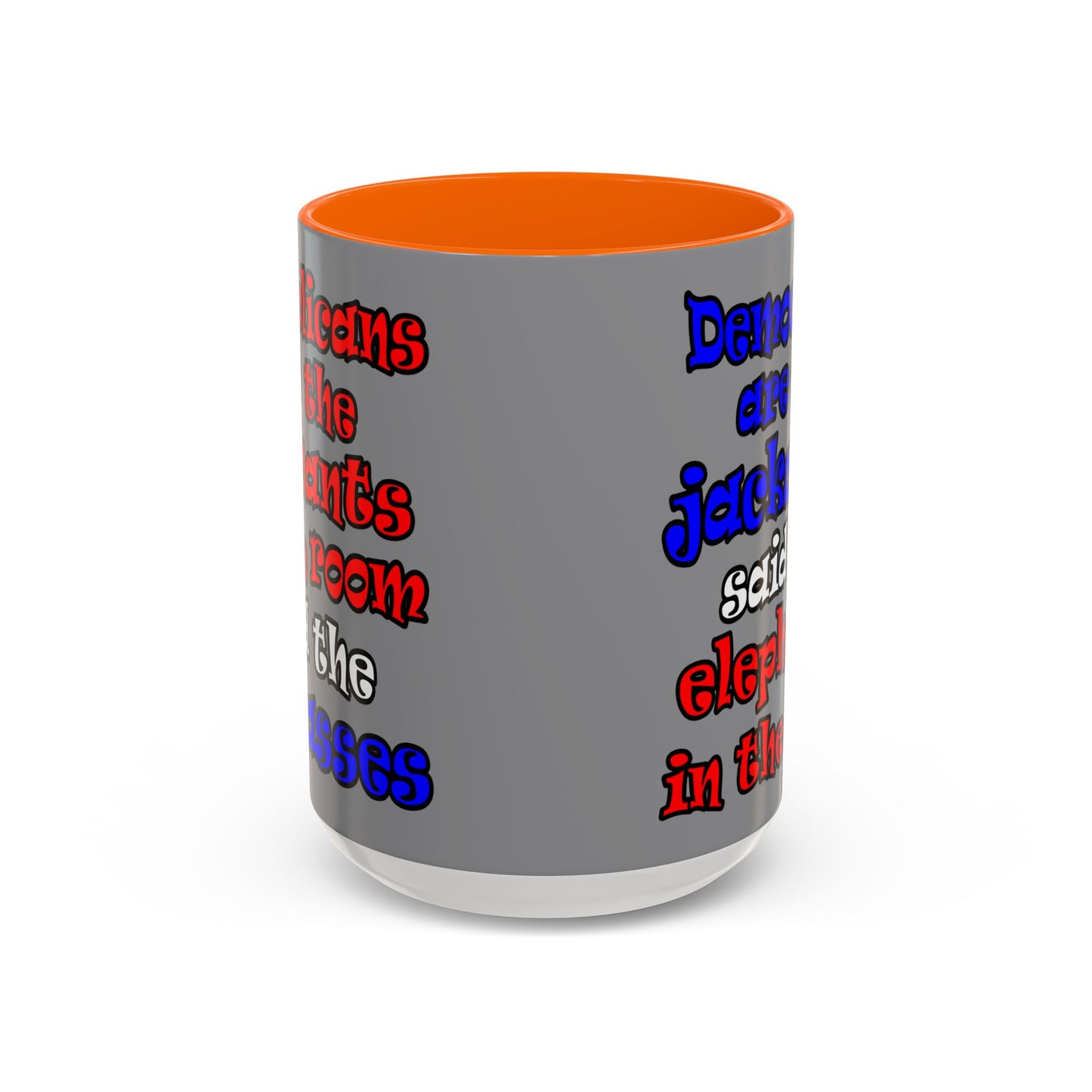 donkeys and elephants - Accent Mug (grey)