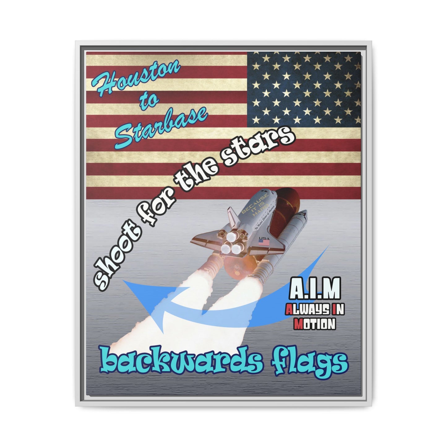 shoot for the stars - framed canvas art (brushed nickel)