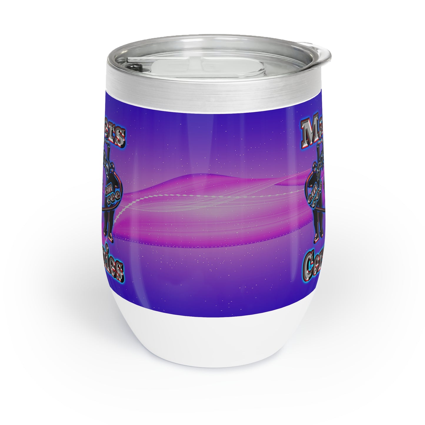 em cee squared - Chill Wine Tumbler (purple-pink wave)