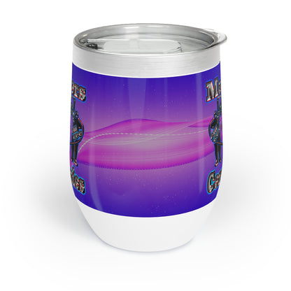em cee squared - Chill Wine Tumbler (purple-pink wave)