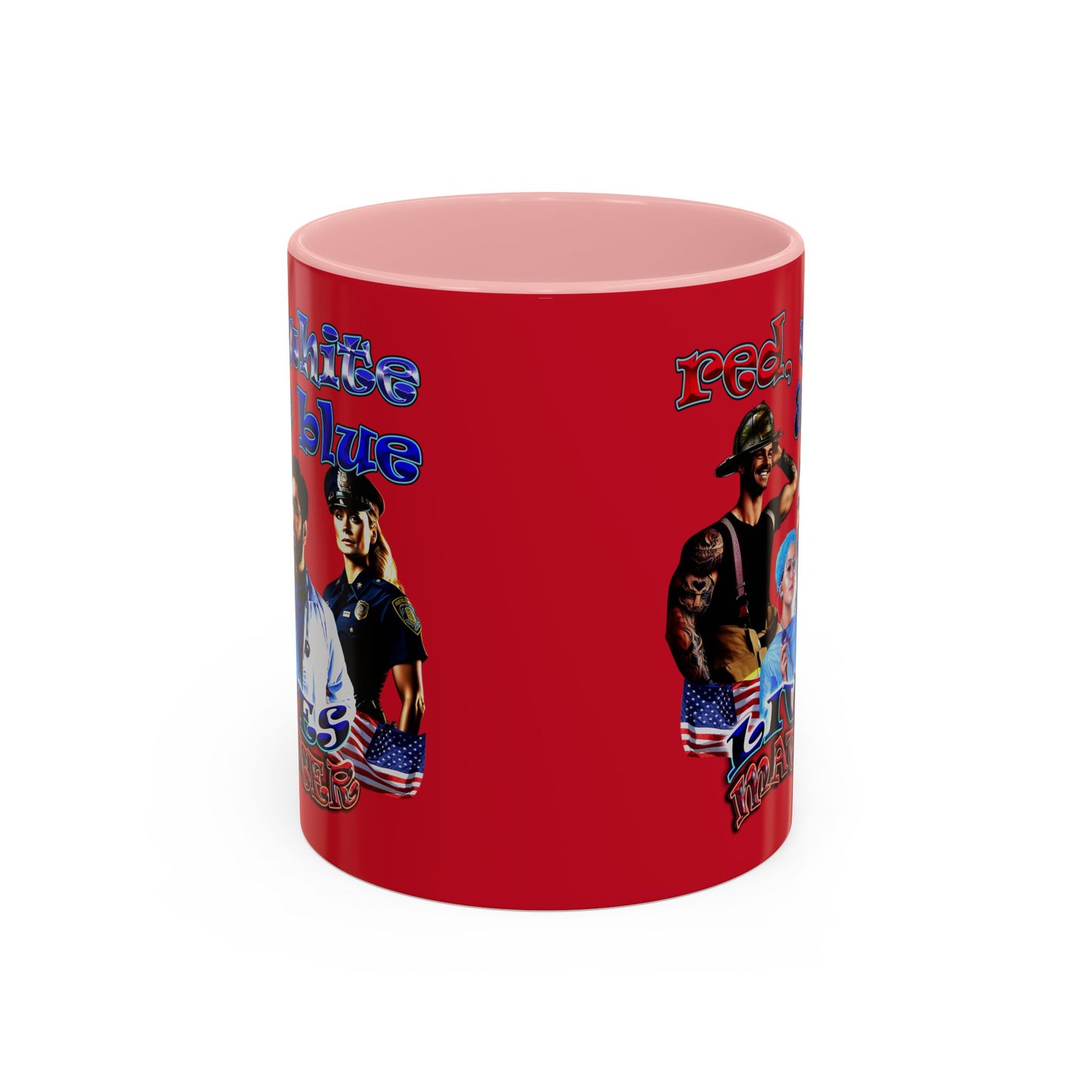 rw&b lives matter - Accent Mug (dark red)
