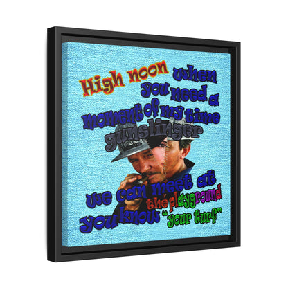 high noon - framed canvas art (faded blue)