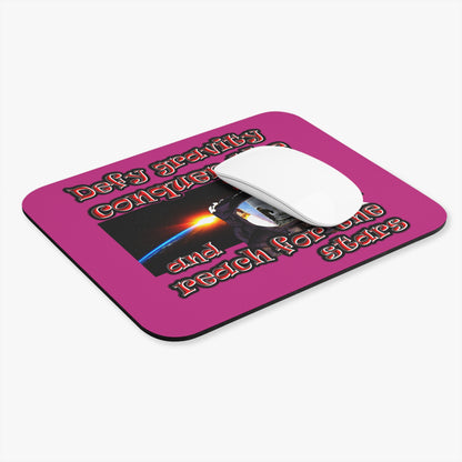 defy conquer reach - Mouse Pad (Rectangle) (pink)