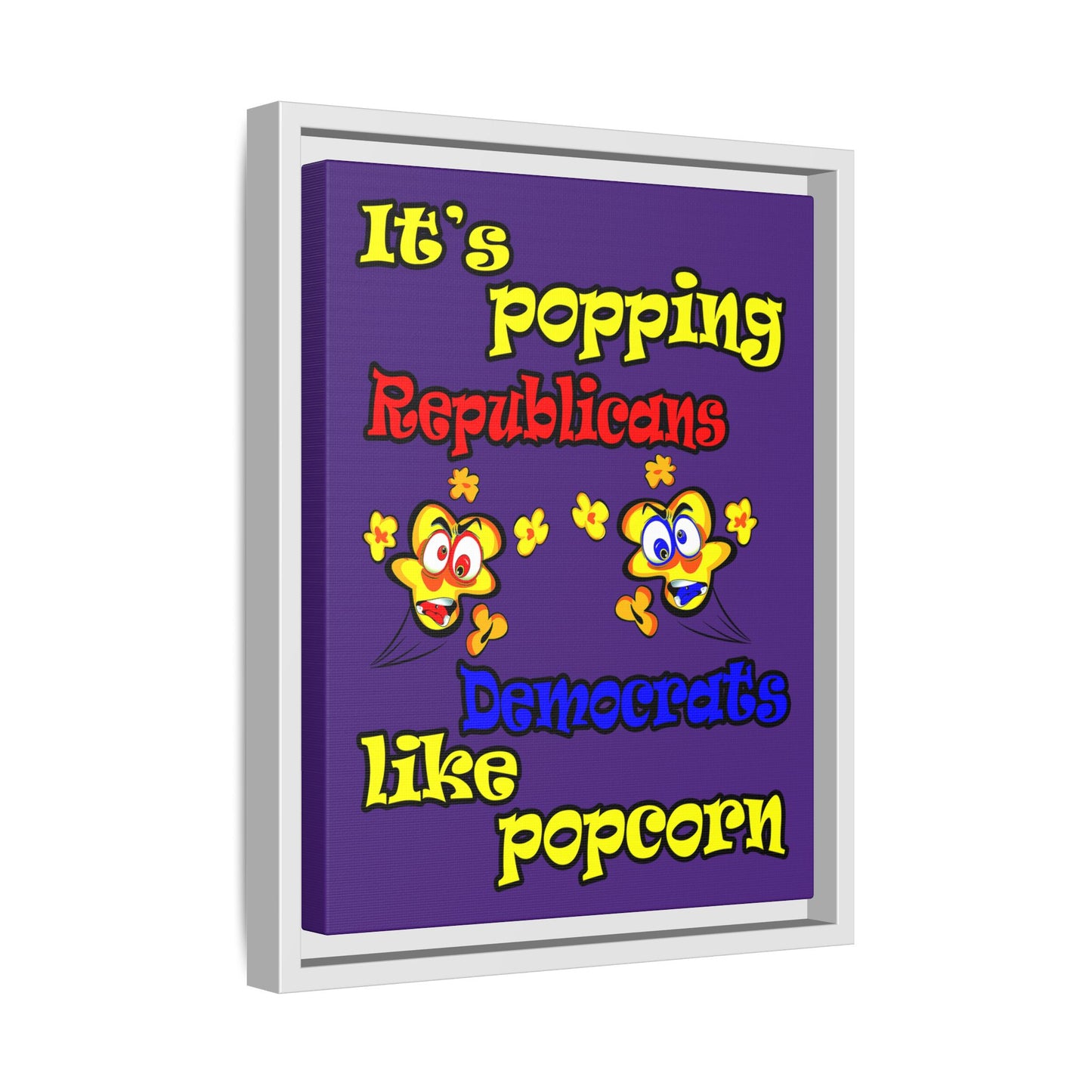 popping like popcorn - framed canvas art (purple)