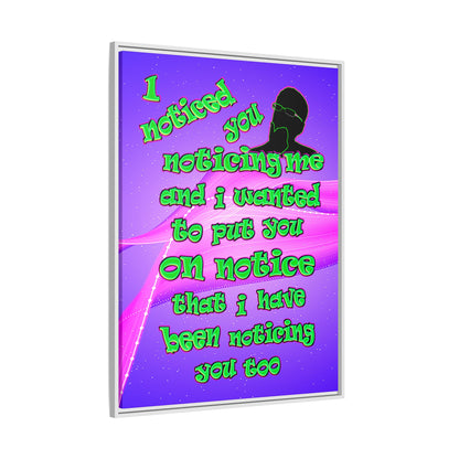 noticed you noticing - framed canvas art (purple-pink wave)