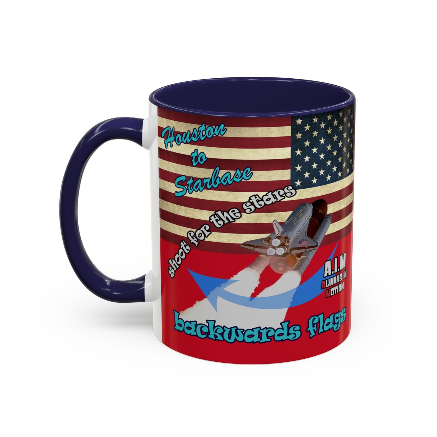 shoot for the stars - Accent Mug (dark red)