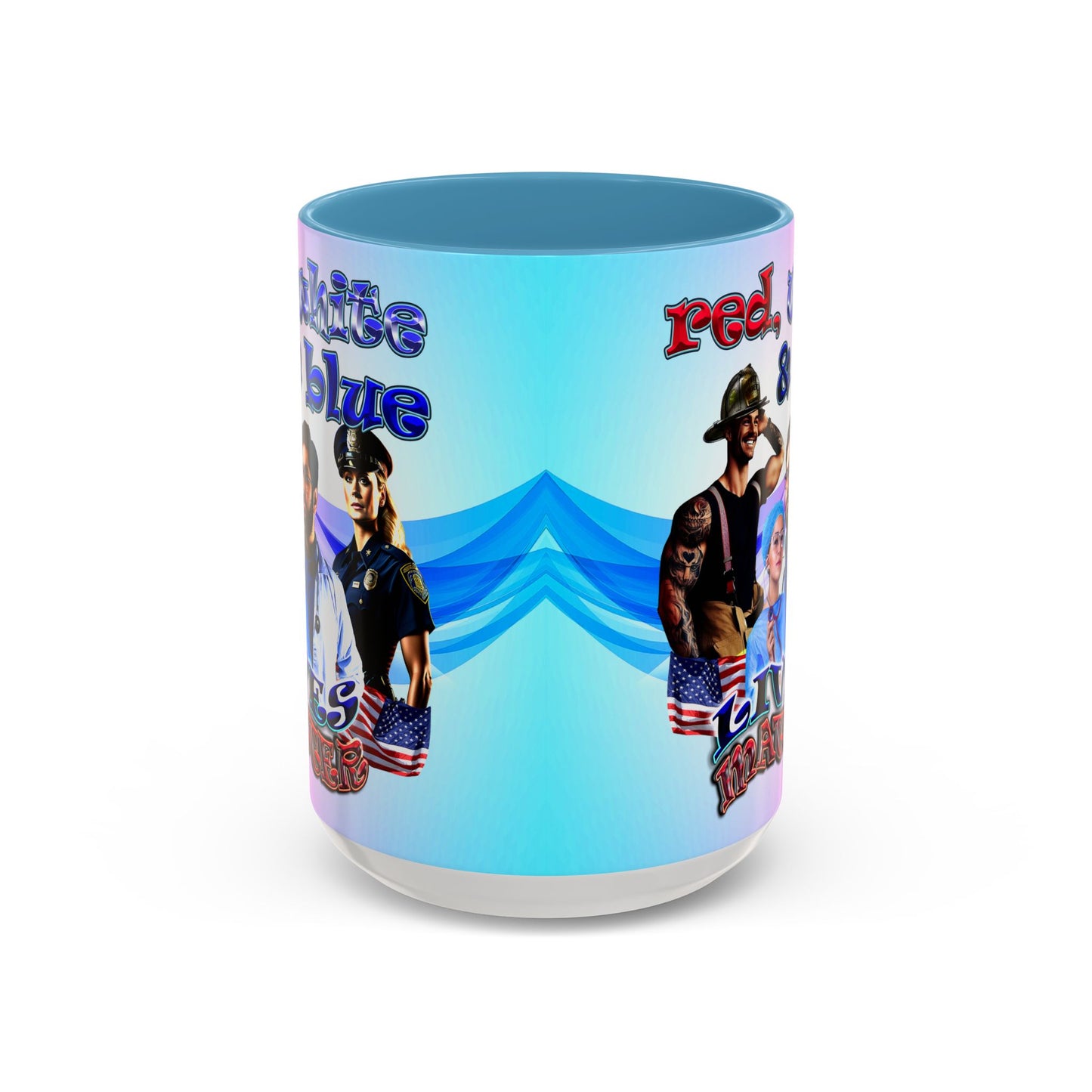 rw&b lives matter - Accent Mug (light blue-pink wave)