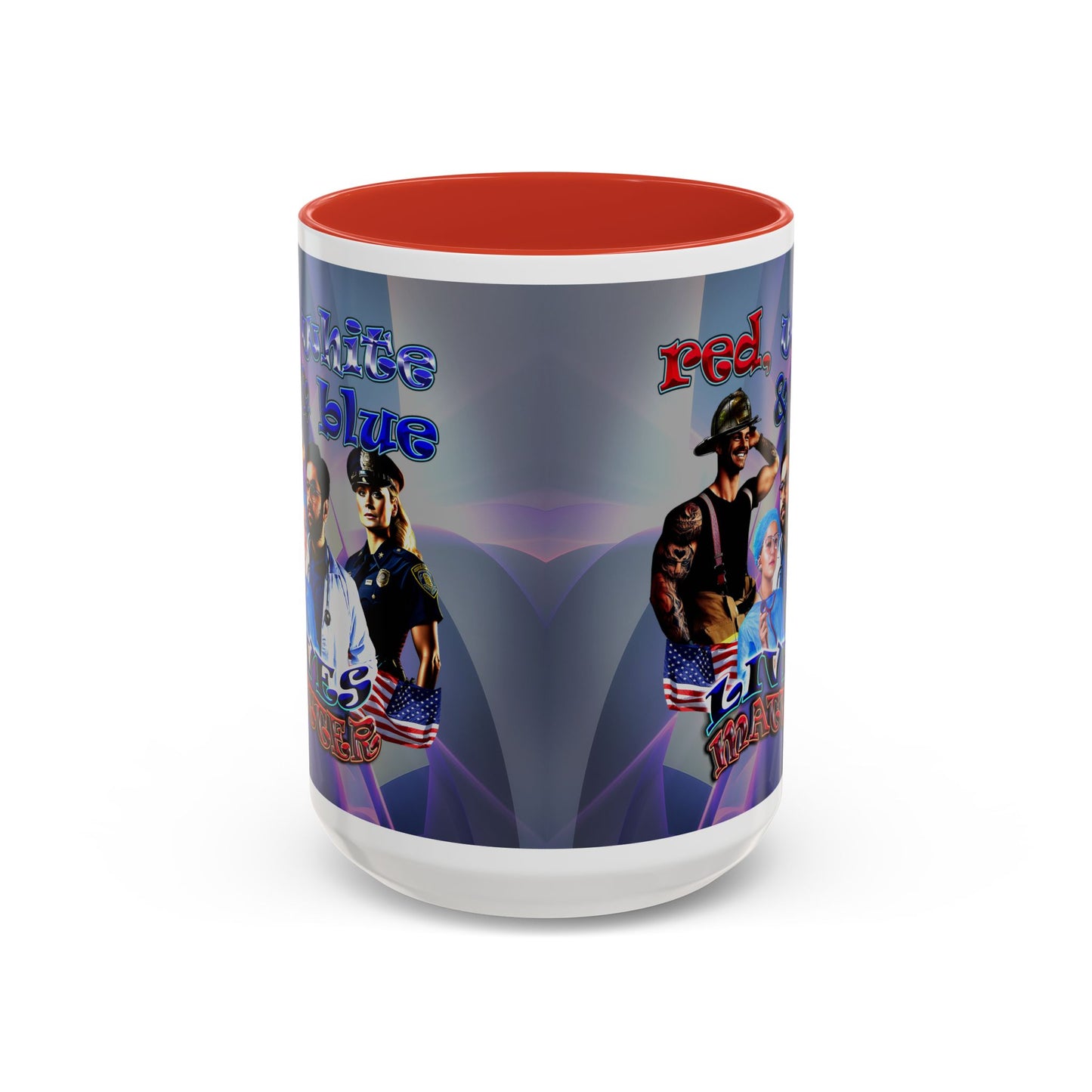 rw&b lives matter - Accent Mug (grey-pink wave)