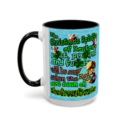 christmas spirits of boston - Accent Mug (faded blue)