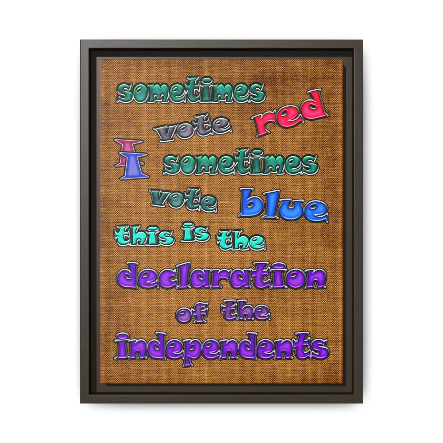 declaration of the independents - framed canvas art (brown papyrus)