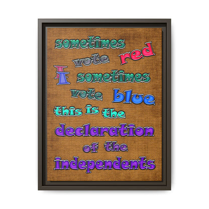 declaration of the independents - framed canvas art (brown papyrus)