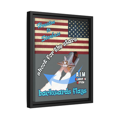 shoot for the stars - framed canvas art (dark grey)