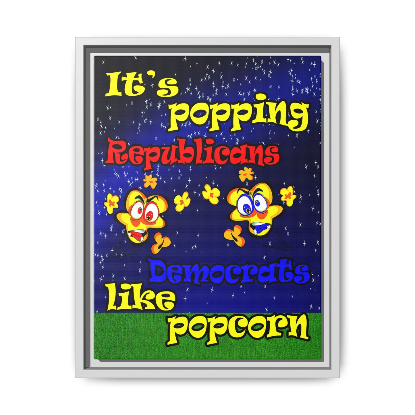popping like popcorn - framed canvas art ('snoops' background)