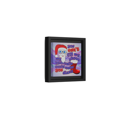 santa's shoes - framed canvas art (light blue-pink wave)