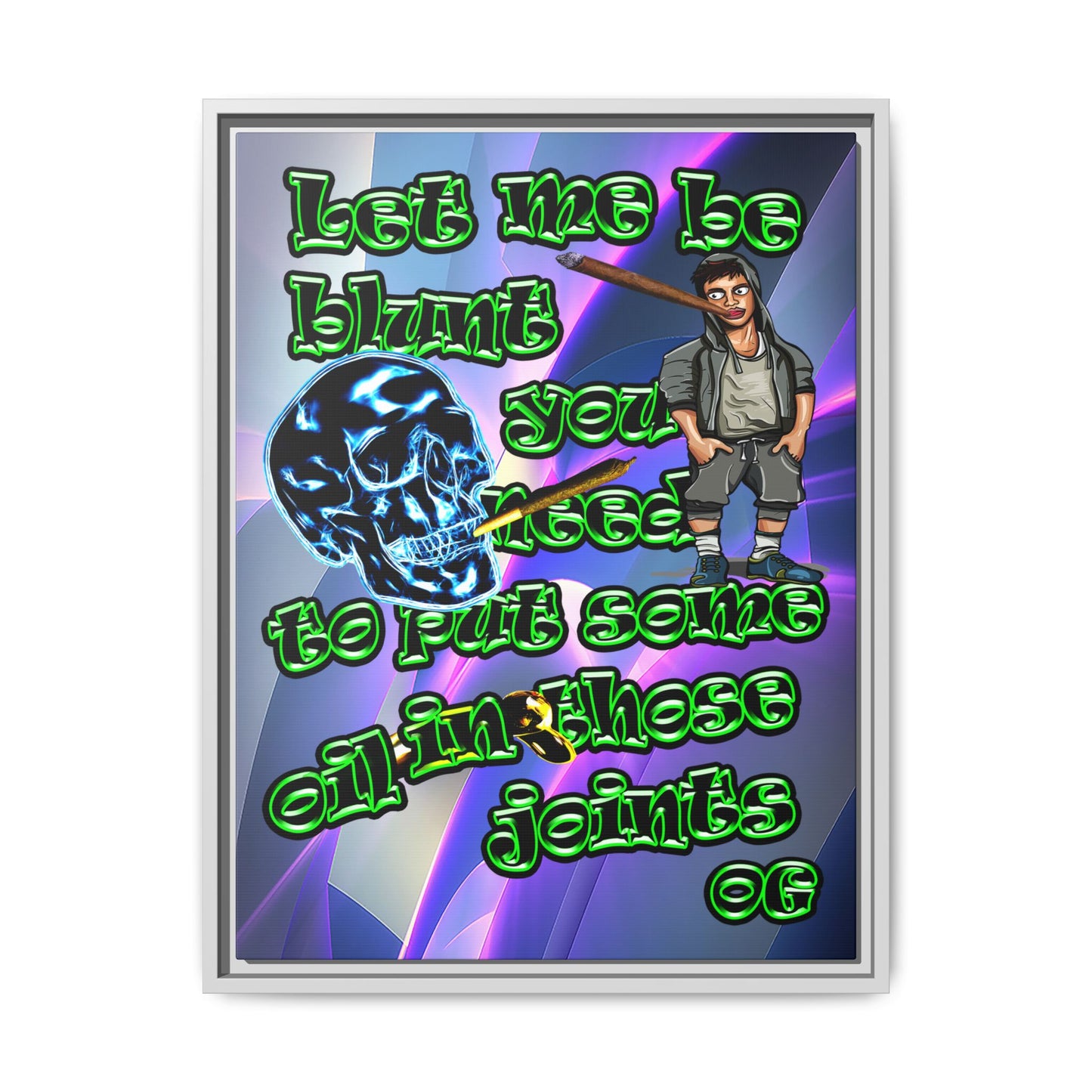 og - framed canvas art (grey-pink wave)