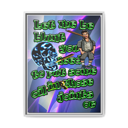 og - framed canvas art (grey-pink wave)