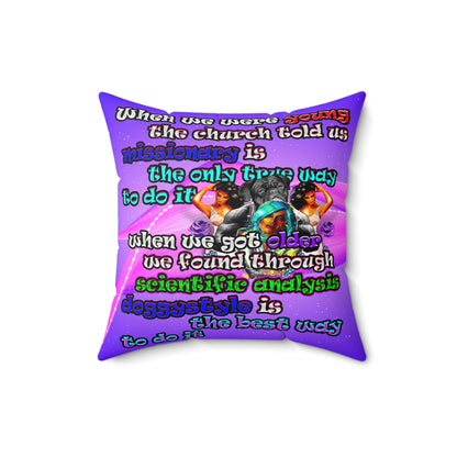 doggystyle - Spun Polyester Square Pillow - (purple-pink wave)