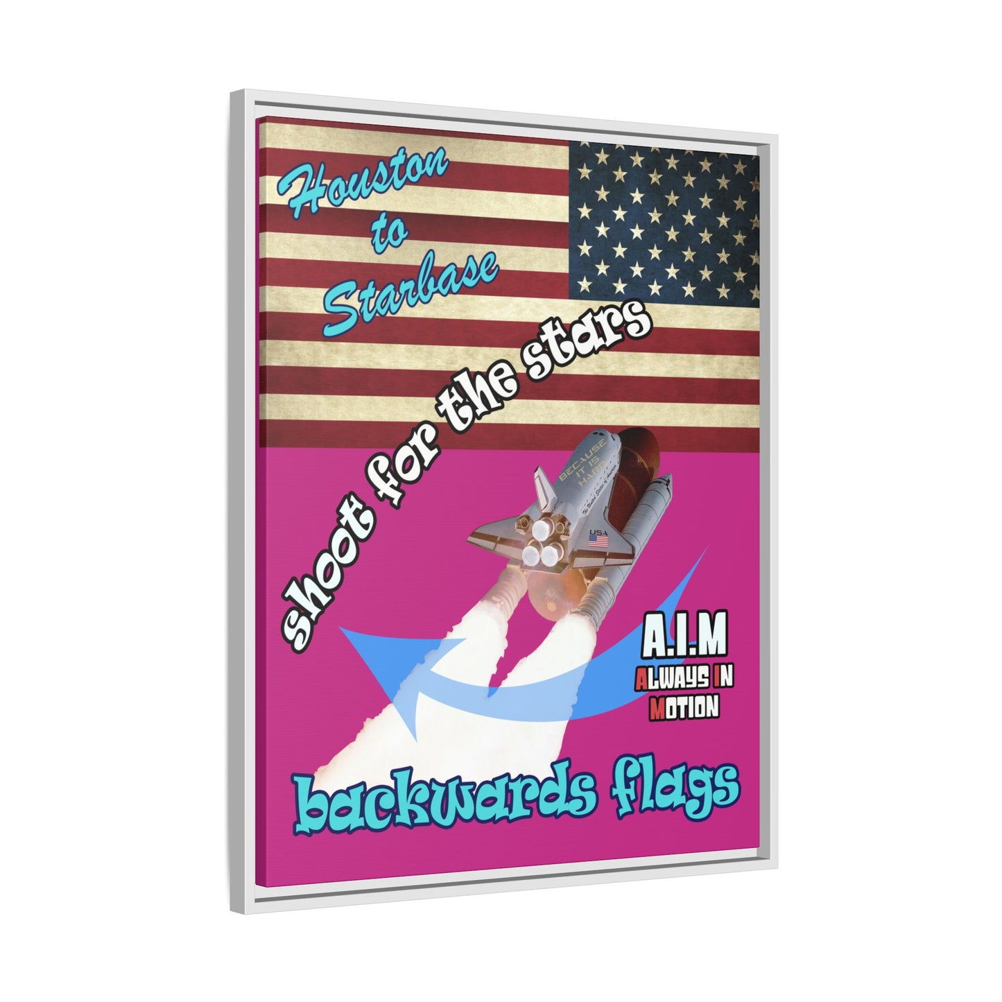 shoot for the stars - framed canvas art (pink)