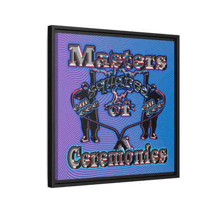 em cee squared - framed canvas art (light blue-purple wave)