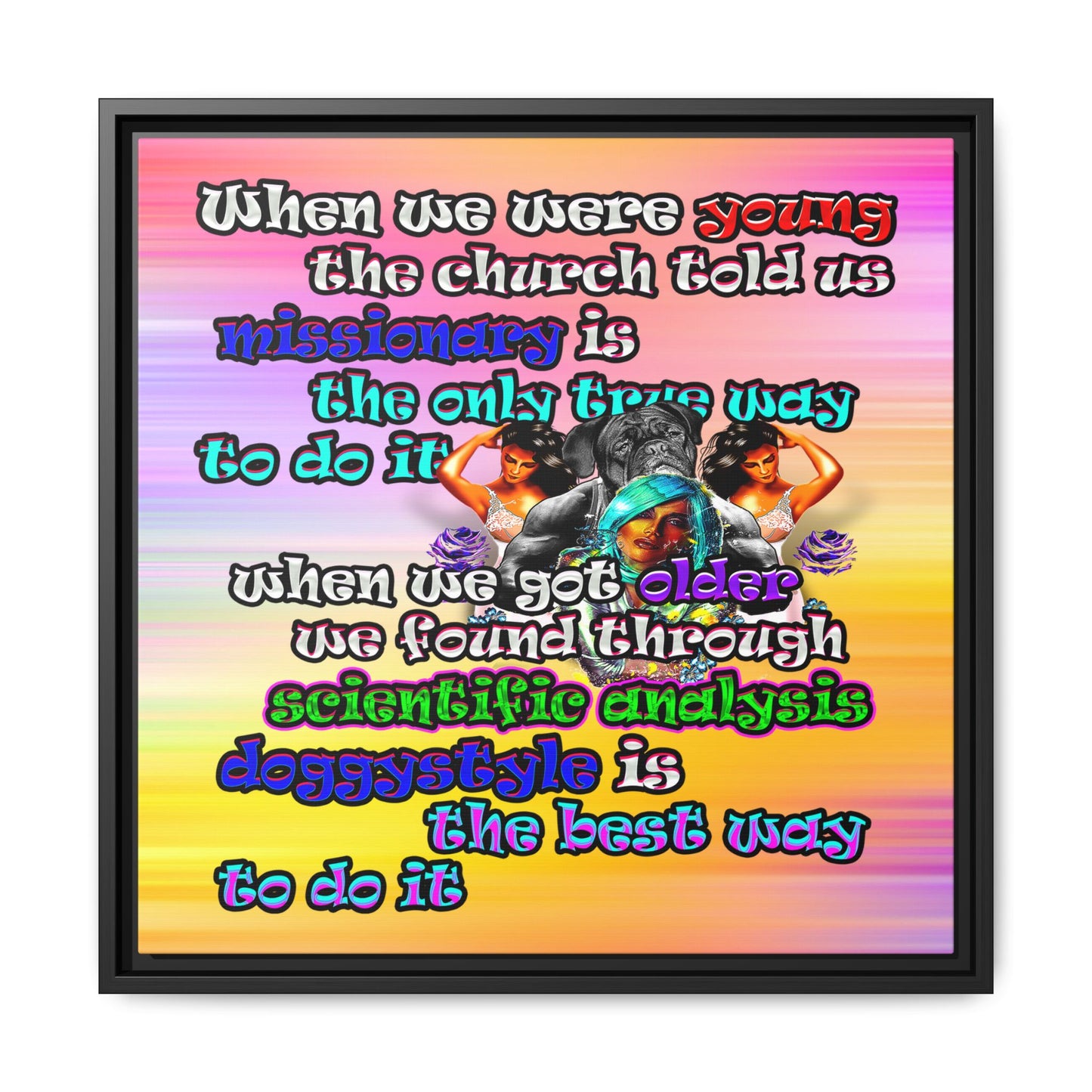 doggystyle - framed canvas art (color blur)