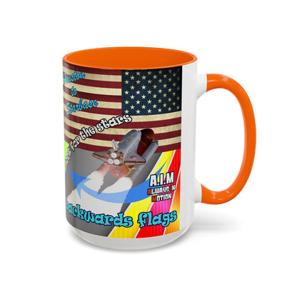 shoot for the stars - Accent Mug (rainbow split)
