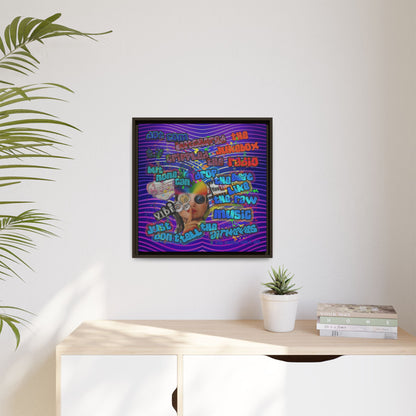 drop the beat - framed canvas art (purple wave)