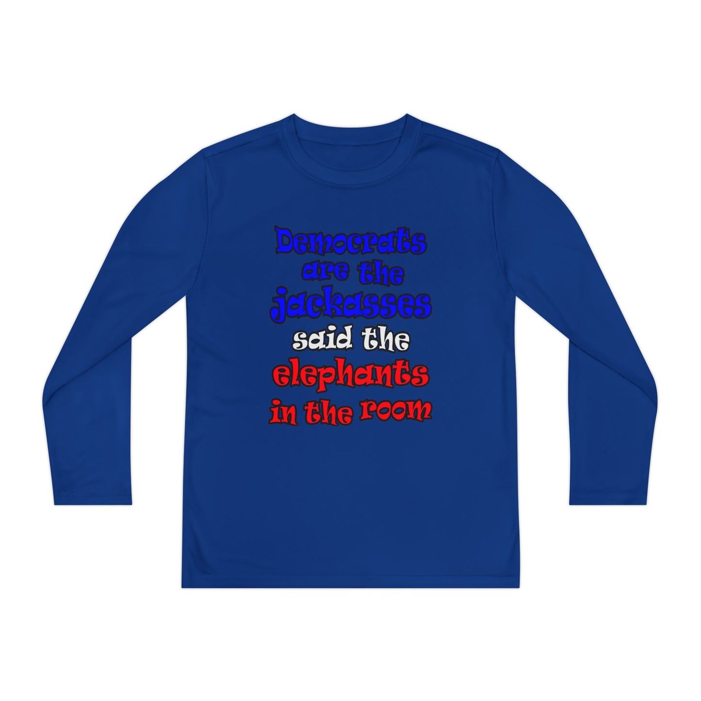 donkeys and elephants - Youth Long Sleeve Competitor Tee