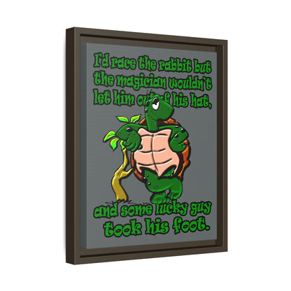 turtle race - framed canvas art (dark grey)
