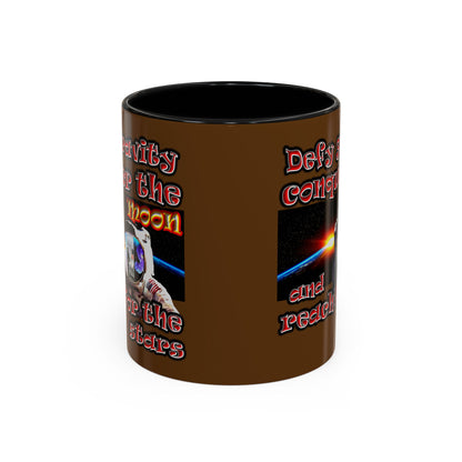 defy conquer reach - Accent Mug (brown)