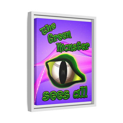 green monster - framed canvas art (purple-pink wave)