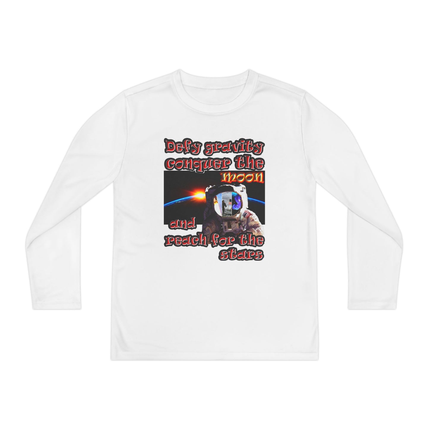 defy conquer reach - Youth Long Sleeve Competitor Tee