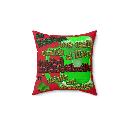 celtics logo - Faux Suede Square Pillow - (dark red)