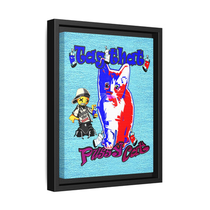 tag that - framed canvas art (faded blue)