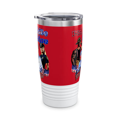 rw&b lives matter - Ringneck Tumbler, 20oz (dark red)